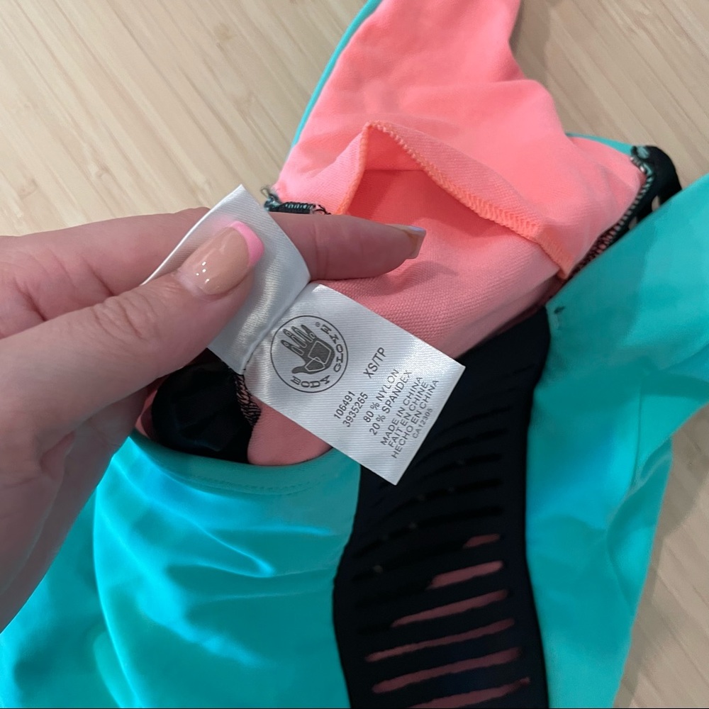 Body glove teal mint black cutout one piece swimsuit - Picture 3 of 8